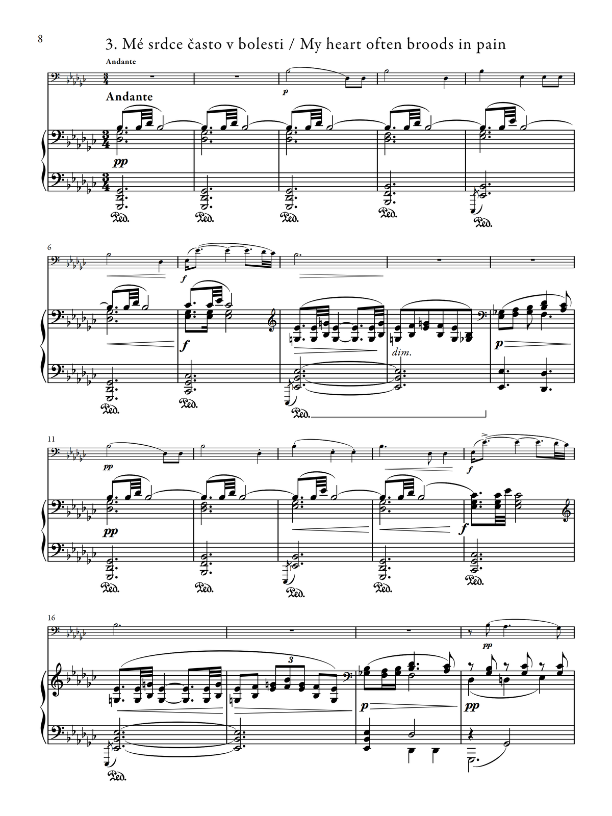 Dvořák - 4 Songs, Op. 2/B. 124 (Transcribed for Cello and Piano