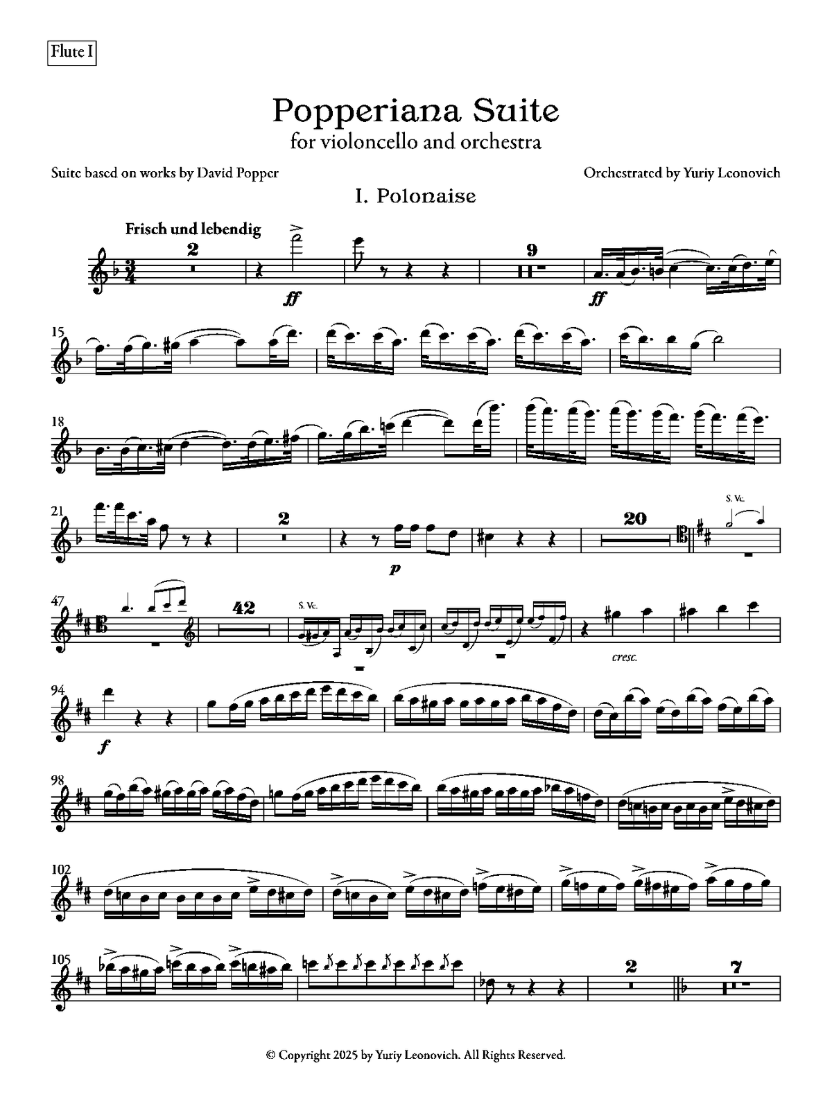 Popper (orch. Leonovich) - Popperiana Suite (Parts)