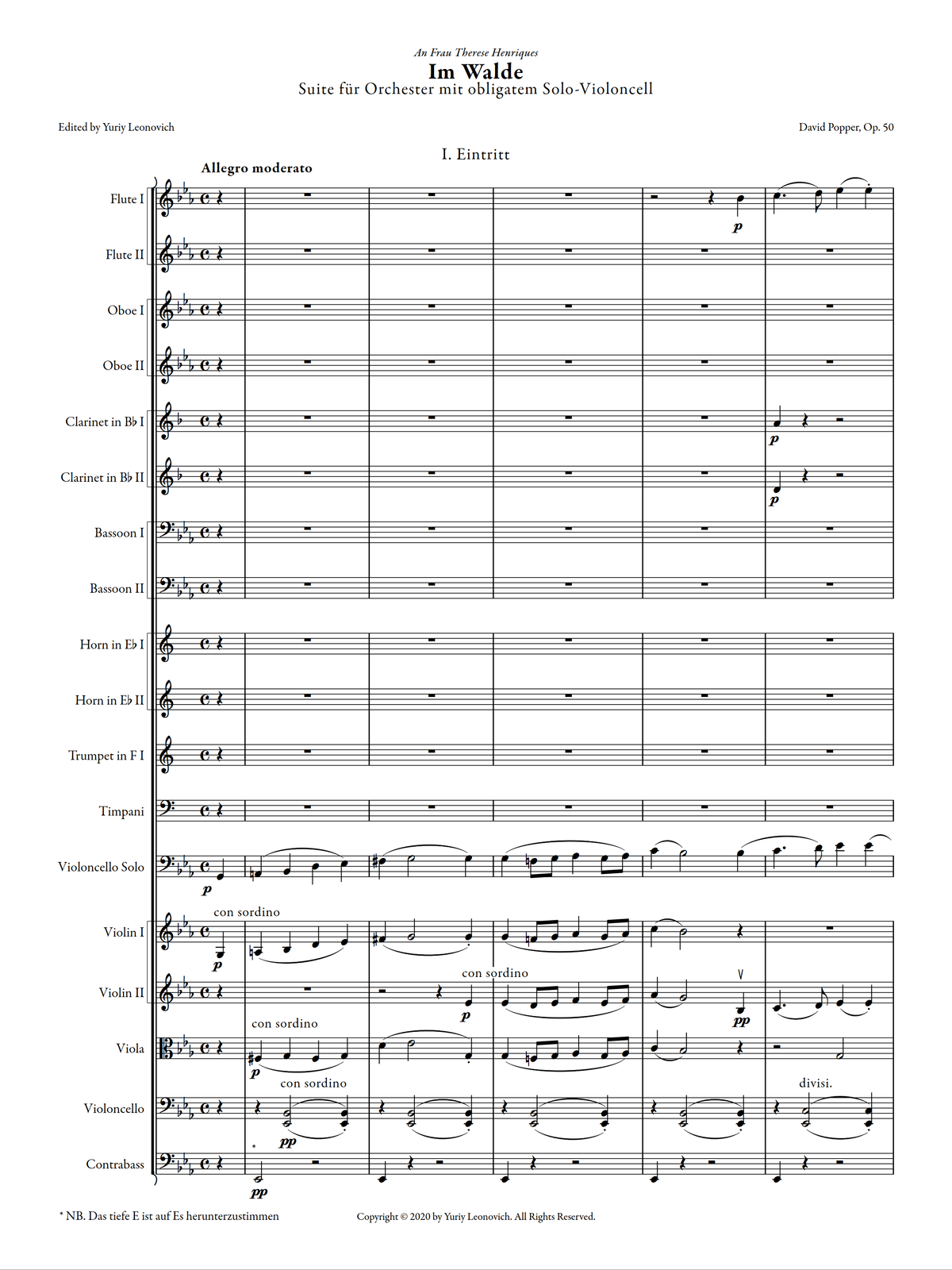 Popper - Im Walde, Op. 50 - Orchestra Score (Critical Edition, Orchestra Version)