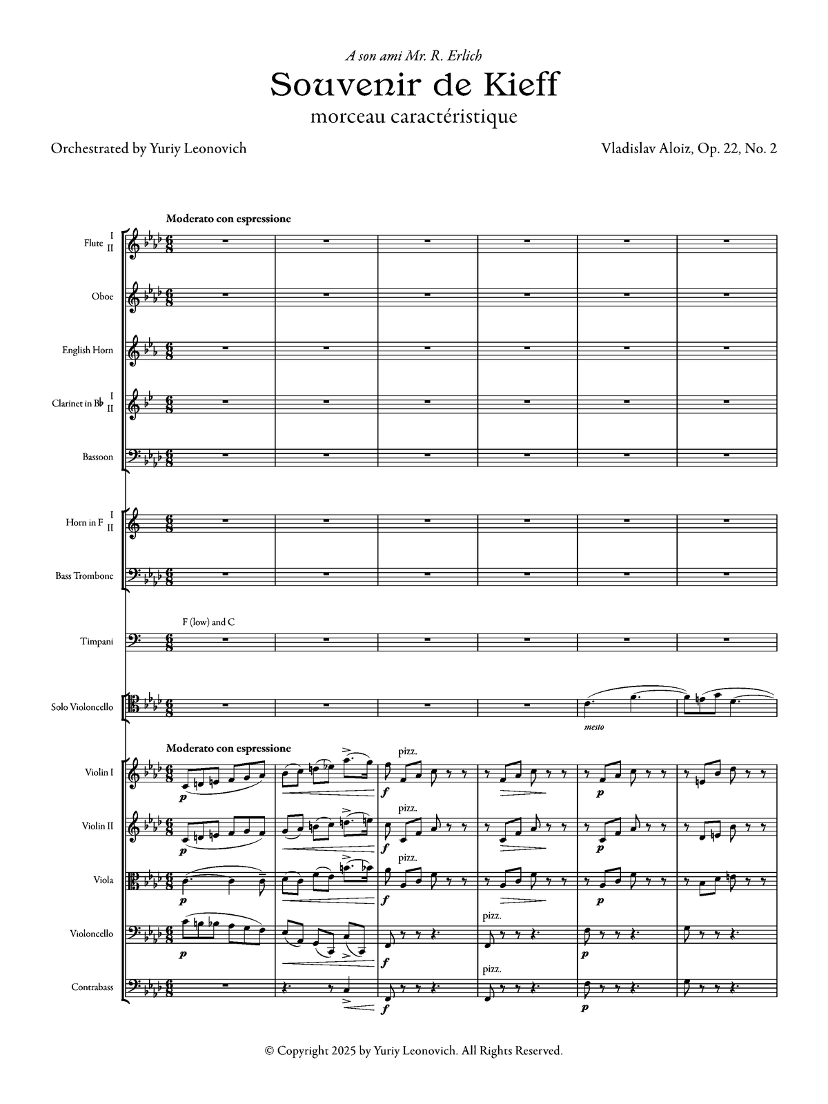Aloiz - Souvenir de Kieff (Kyiv) (Transcribed for Cello and Orchestra)