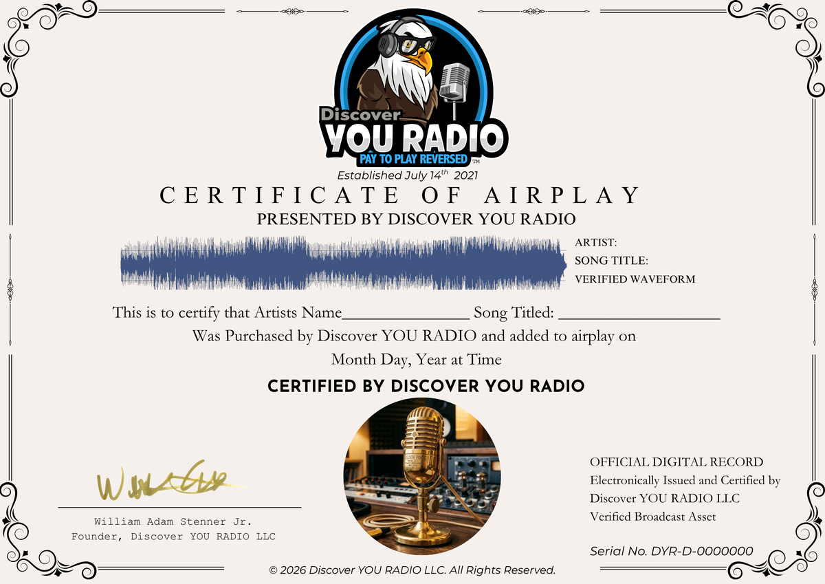 Certificate of Airplay (Digital Copy) 