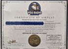 Certificate of Airplay (Physical Copy)