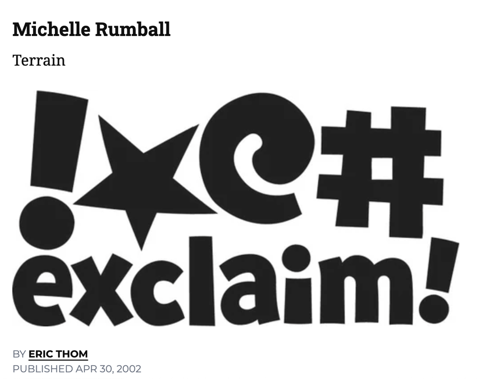 Michelle Rumball Exclaim