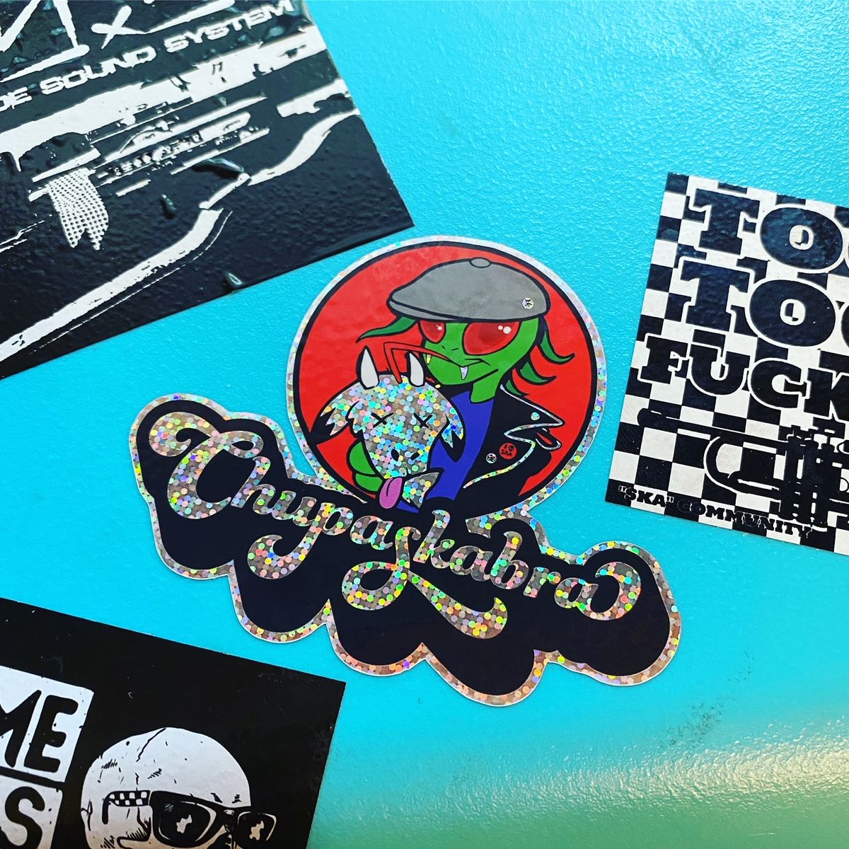 Chupaskabra Glittery Alien Sticker