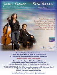 POSTPONED to SEPT. 20: 1 - Day Poetry Dive: Kim Rosen & Jami Sieber