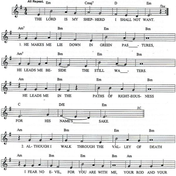 Sheet Music For Psalms CD 