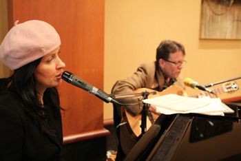 Elizabeth Geyer and I at a gig This was the first time for us to play together in public.

