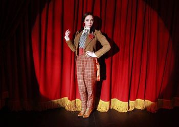 Georg Sand's GABRIEL —George Sand — Corinne Paulson Christopher Cartmill (director), Maximo Grano de Oro (lighting design), Sophie Philips-Roberst (costume design), Dave Mortelito (set design) photo by Allegra Heart
