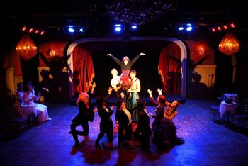 Faustina's production number — the ensemble George Sand's GABRIEL — Christopher Cartmill (director), Maximo Grano de Oro (lighting design), Sophie Philips-Roberst (costume design), Dave Mortelito (set design) photo by Allegra Heart

