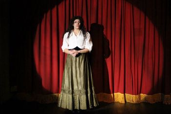 George Sand's GABRIEL — The Tutor — Kelsey Rainwater. Christopher Cartmill (director), Maximo Grano de Oro (lighting design), Sophie Philips-Roberst (costume design), Dave Mortelito (set design) photo by Allegra Heart
