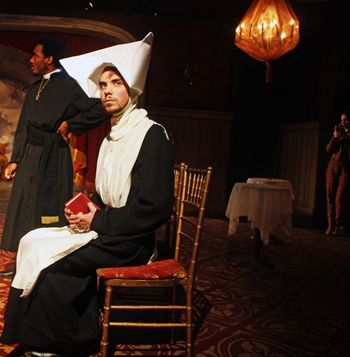 George Sand's GABRIEL — Cody Kostro as Sister Barbara Christopher Cartmill (director), Maximo Grano de Oro (lighting design), Sophie Philips-Roberst (costume design), Dave Mortelito (set design) photo by Allegra Heart
