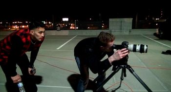 Mijo Rodriguez & Bryce Richards setting up the rooftop break dancing scene for Peace Prayer music vi
