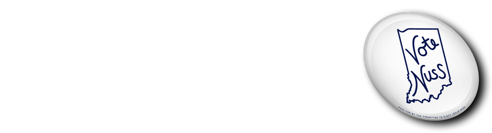 Logo for Leslie Nuss' campaign for Indiana State Senate in 2024.