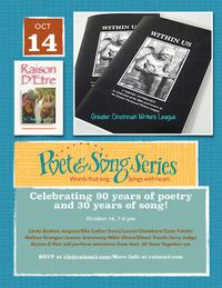 Poet&Song Series Presents an Anniversary Concert and Reading for Raison D'Etre and Greater Cincinnati Writer's League