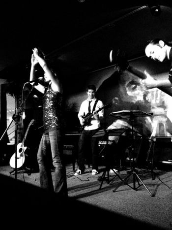 on stage @ the Roxy
