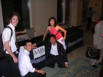 We were excited to get a photo with...the sign on the table!
