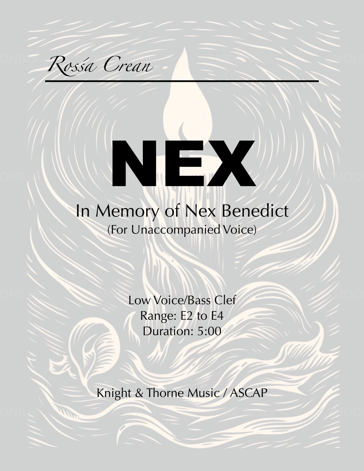 NEX: In Memory of Nex Benedict (For Unaccompanied Voice) - Low Voice (Bass Clef)