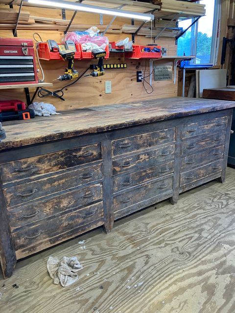 L.D. Geiger’s workbench in Doug’s West Virginia workshop