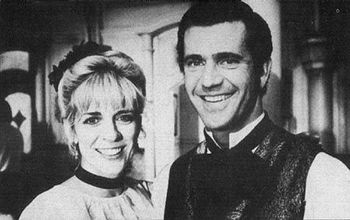 Carlene with Mel Gibson on the set of the 1994 film "Maverick."
