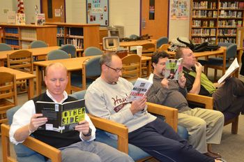 After recording live album "Shhh!!!" in the library of Potomac Falls High School, Sterling, Va., 2012
