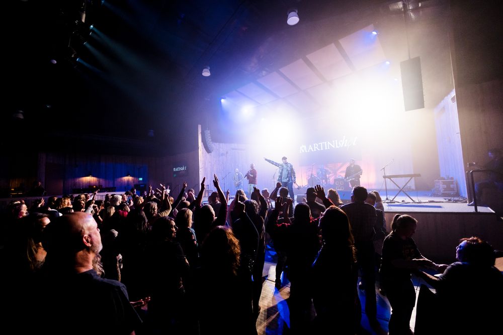 The Martini Shot performing live in Colorado with a packed dance floor and high-energy crowd interaction