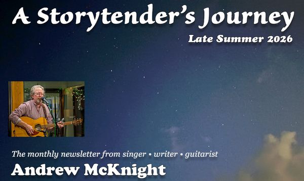 Image of Big Dipper constellation over the Shenandoah Valley, the header graphic for singer, writer, & guitarist Andrew McKnight's November 2025 newsletter, "A Storytender's Journey"