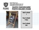 Rustic Chicken Wire Photo Holder Stand Downloadable Plans
