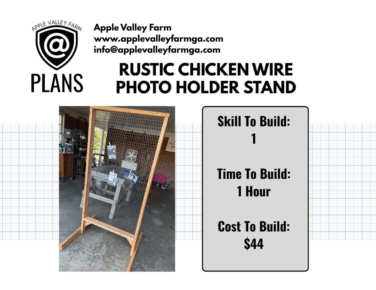 Rustic Chicken Wire Photo Holder Stand Downloadable Plans