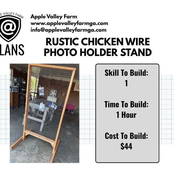 Rustic Chicken Wire Photo Holder Stand Downloadable Plans