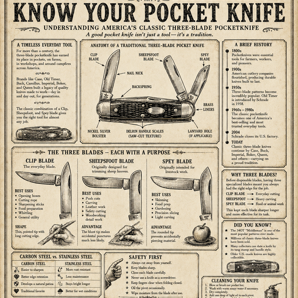 Know Your Pocket Knife: America's Classic Three-Blade Pocketknife Guide (Printable PDF)