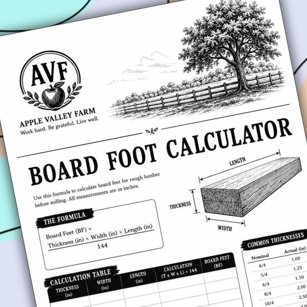 Board Foot Calculator – Printable PDF Download