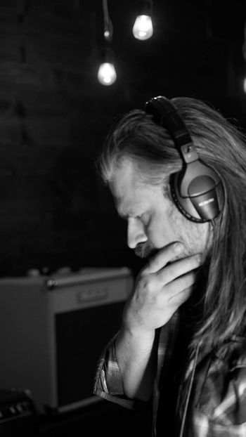 Listening to the final vocal track of the new album - Photo by Kevin Vogt
