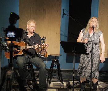 NLB cd release 6 Producer/Co-writer/Guitarist Jeffery Marshall and me. We have worked together for many years and I think that really shows in this pix from the No Longer Broken cd release party at Ultimate Studios
