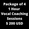 Package of 4 One Hour Vocal Coaching Sessions