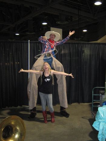 At the Long Beach Harvest Festival with the Tall Cowboy.
