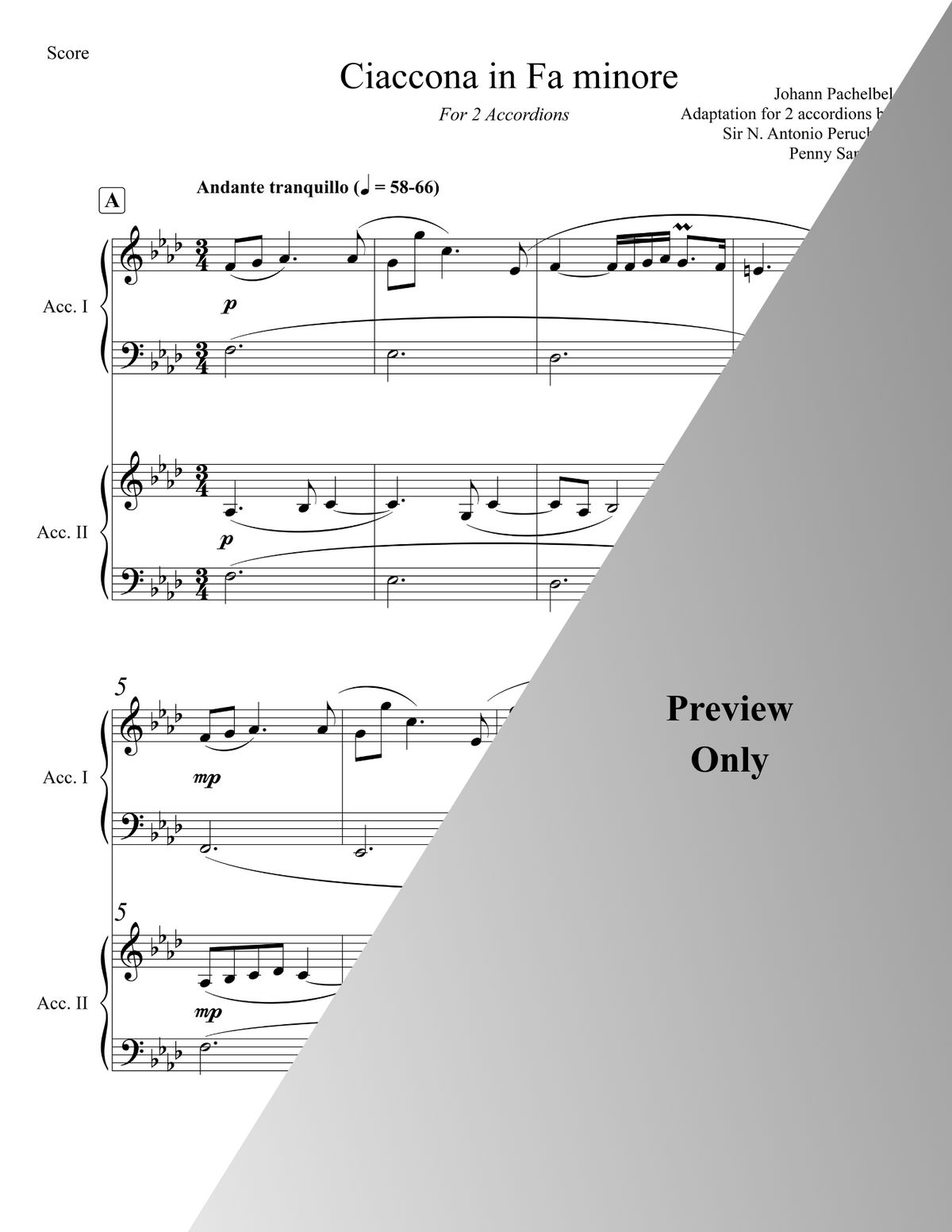 Johann Pachelbel: Ciaccona in Fa minore