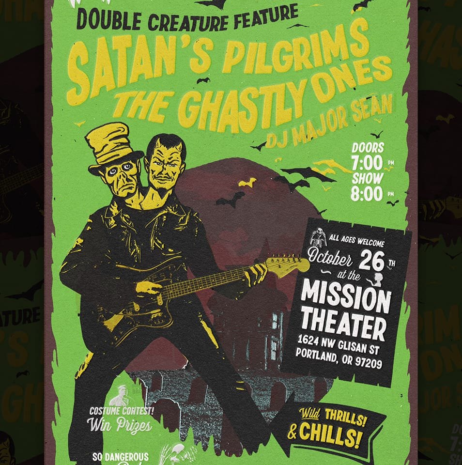 Halloween Spooktacular w/The Ghastly Ones Poster - Satan's Pilgrims