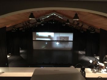 Performance Space 5 of 14 Dance Space Set Up with Scrim in the Front, Screen in the Rear for World Premier of AFT.er: Exploring the 5 Stages of Grief at Kaatsbaan International Dance Center
