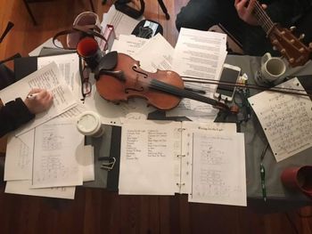 MS_Orch_Rehearsal_at_Kevins_edited Rehearsal with Kevin McKrell, John Kirk and Trish Miller for our upcoming Mountain Snow Orchestra Christmas Concert at the Egg
