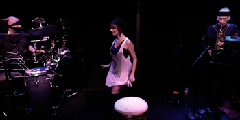 Improvisational show featuring percussion, Vincenza Dante: dance, Gus Mancini: wind synth & keys 2 of 11
