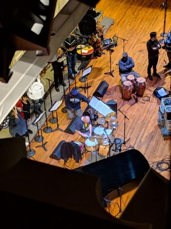 Planet Light Getting set and checking tempos before our run through at the Troy Savings Bank Music Hall
