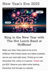 Hoffbrau NewYears Eve