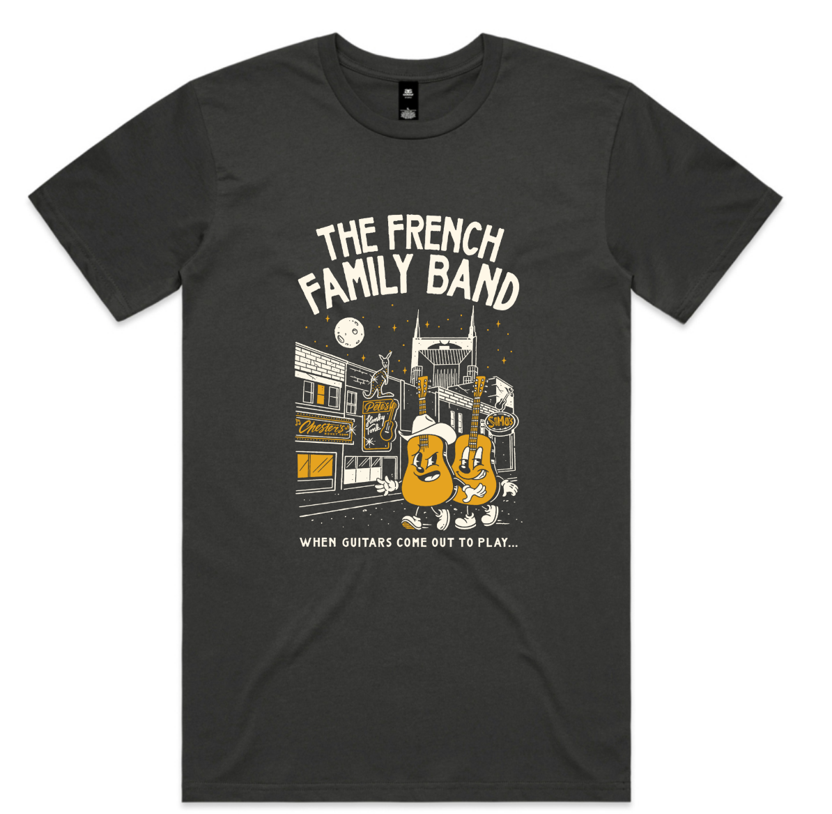 FFB Guitars on Broadway Tee - COAL