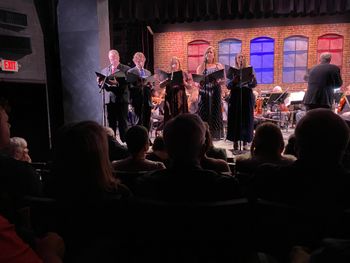 Thomas Love, George Morgan, Anna Buescher, Tara Hawley, Ellie Kelly onstage with the Chagrin Falls Studio Orchestra
