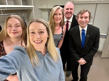 Ready for showtime: Anna Buescher, Ellie Kelly, Tara Hawley, Thomas Love, George Morgan

