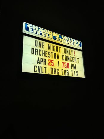 Theatre Marquee: "One Night Only" CFSO Concert
