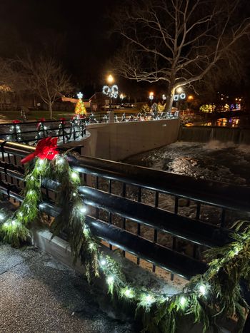 Views of Chagrin Falls all decked out for the holidays
