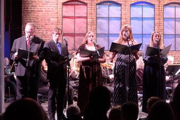 Thomas Love, George Morgan, Anna Buescher, Tara Hawley, Ellie Kelly singing a patriotic tune with the CFSO
