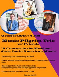 Outdoor house concert with the Music Pilgrim Trio