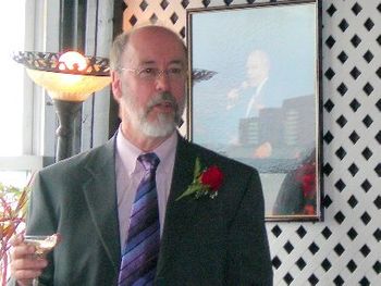 Michael Leach, best man and bass player on the CD, offering the toast at Alan & Nancy's wedding, May 2006
